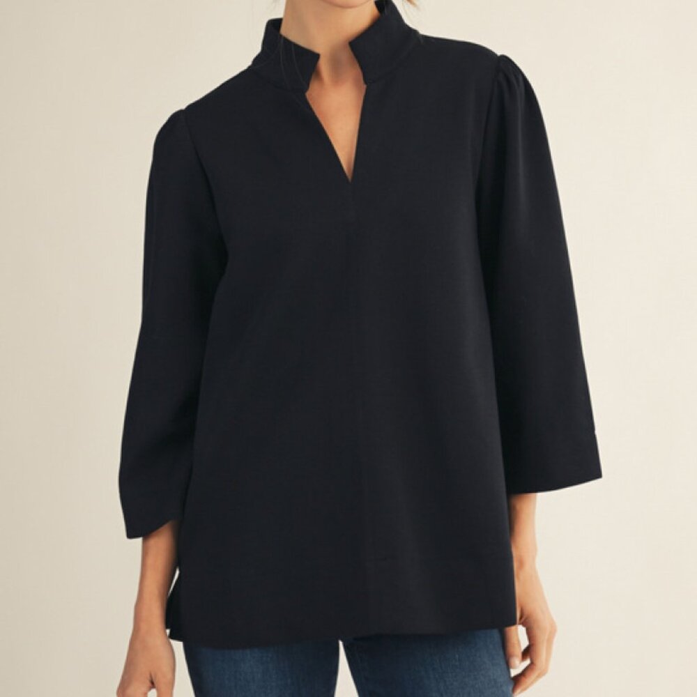 JODIFL BLACK 3/4 SLEEVE SCUBA TOP